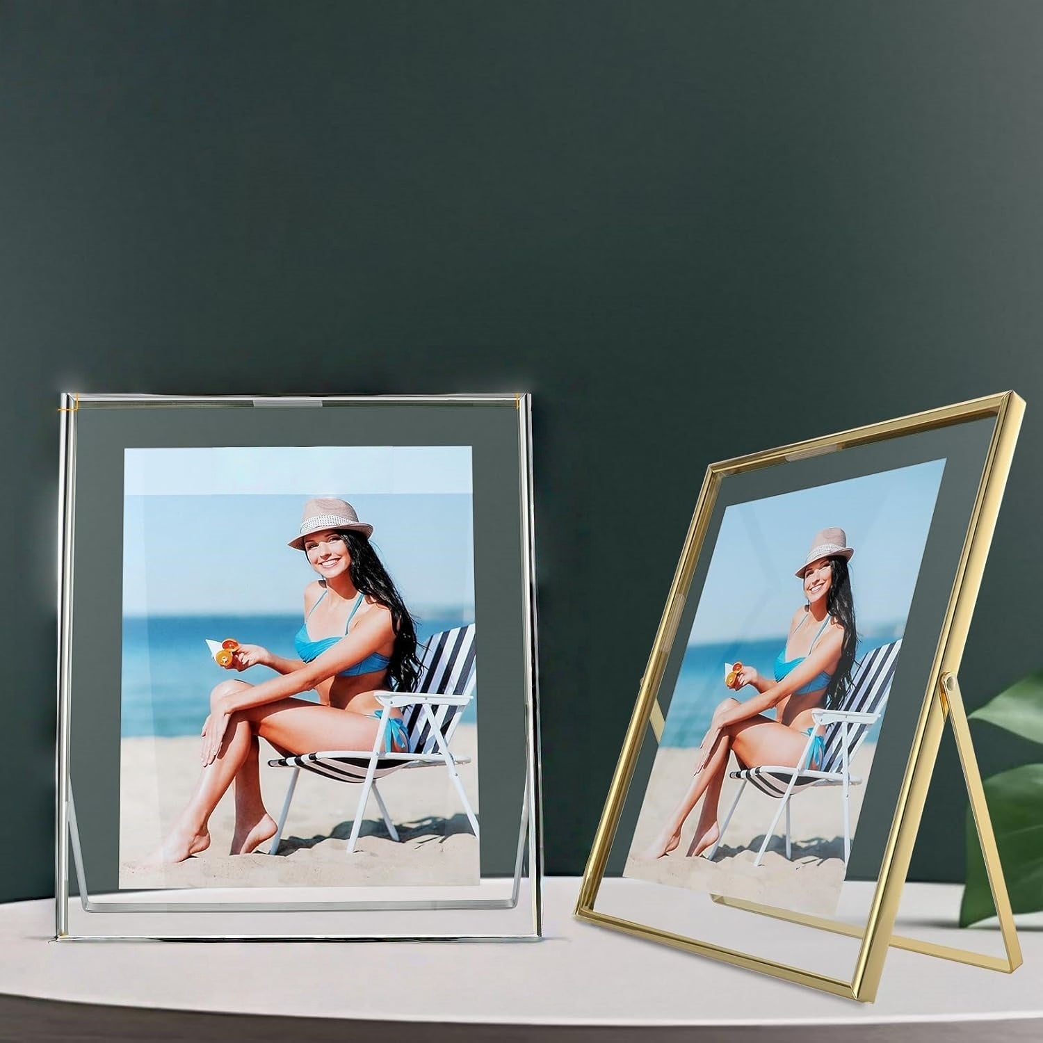 5"×7" Floating Glass Photo Frame, 2 Pack